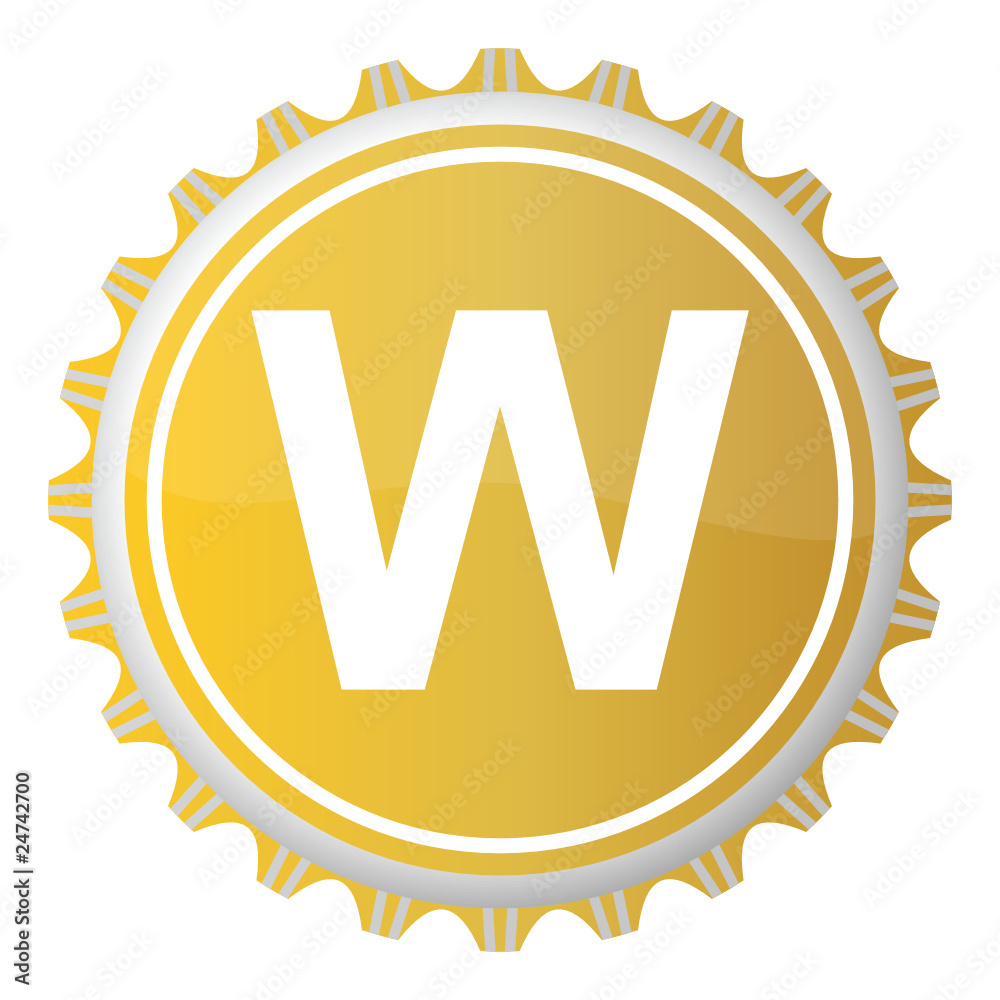 Fototapeta premium letter w on cap