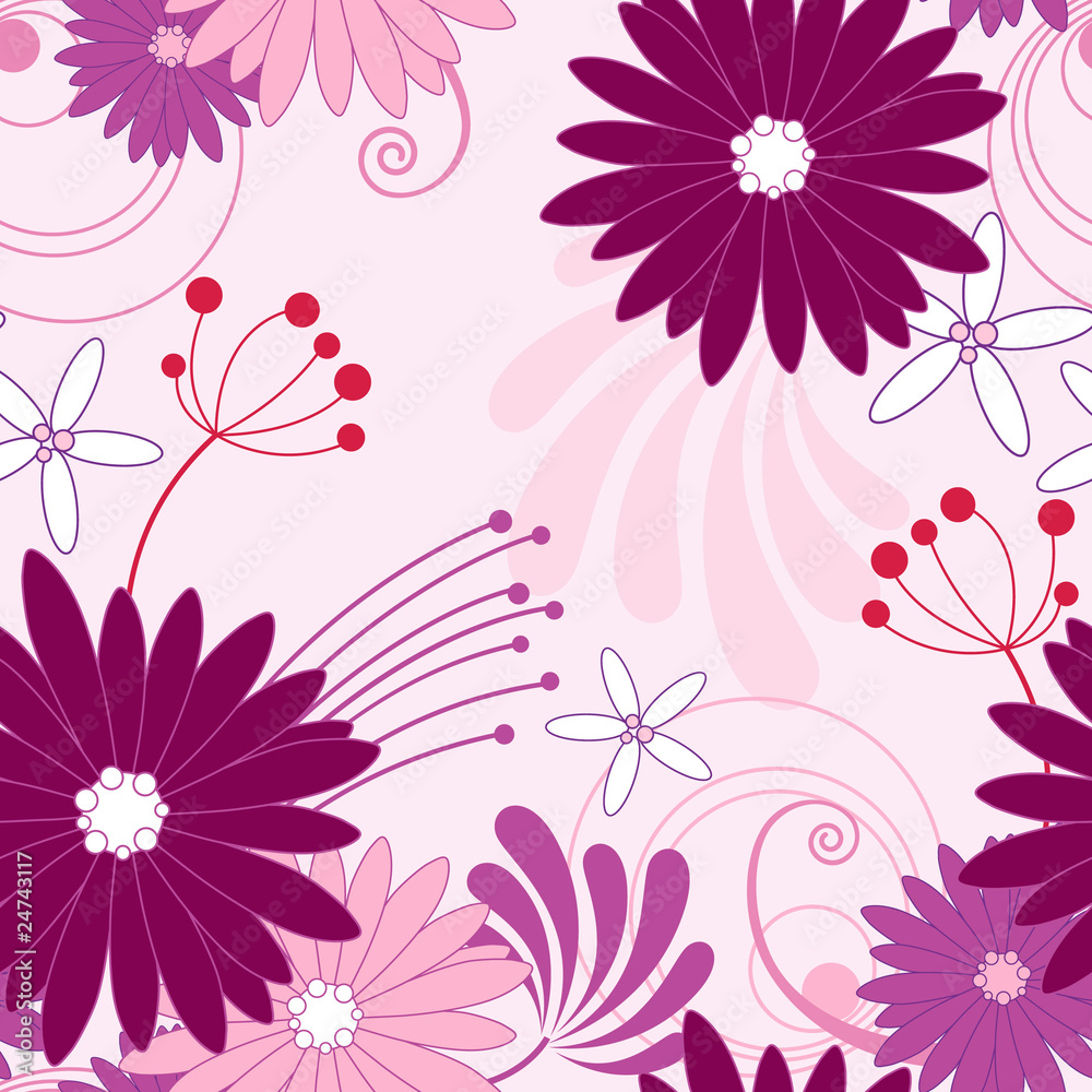 Obraz premium floral violet seamless pattern