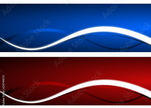 red and blue banners design