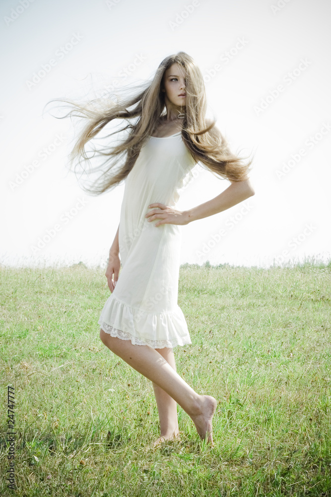 Beautiful girl with luxuriant hair Beautiful girl with luxuriant hair