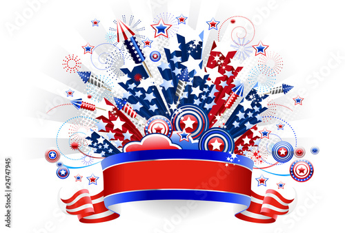 4. Juli Feuerwerk (mit Clippfad)