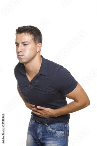 man suffering from abdominal pain