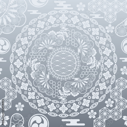 Japanese style modern silver background