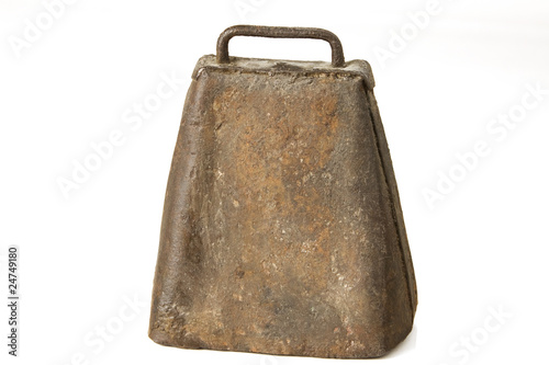 rusty cowbell - studio on white photo