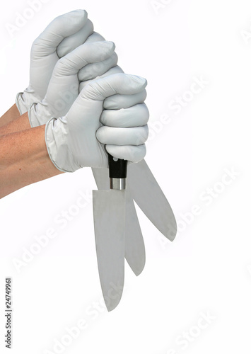 Motion of a hand stabbing with a knife