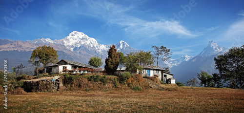 Traditional Nepal Homestead in the mountains