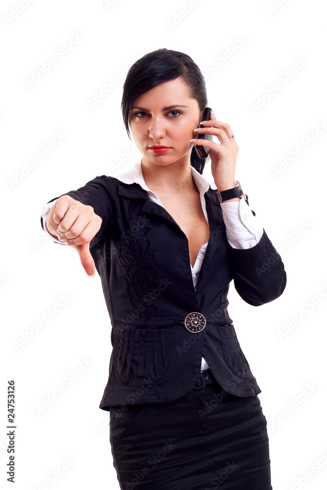 woman with thumb down gesture woman with thumb down gesture