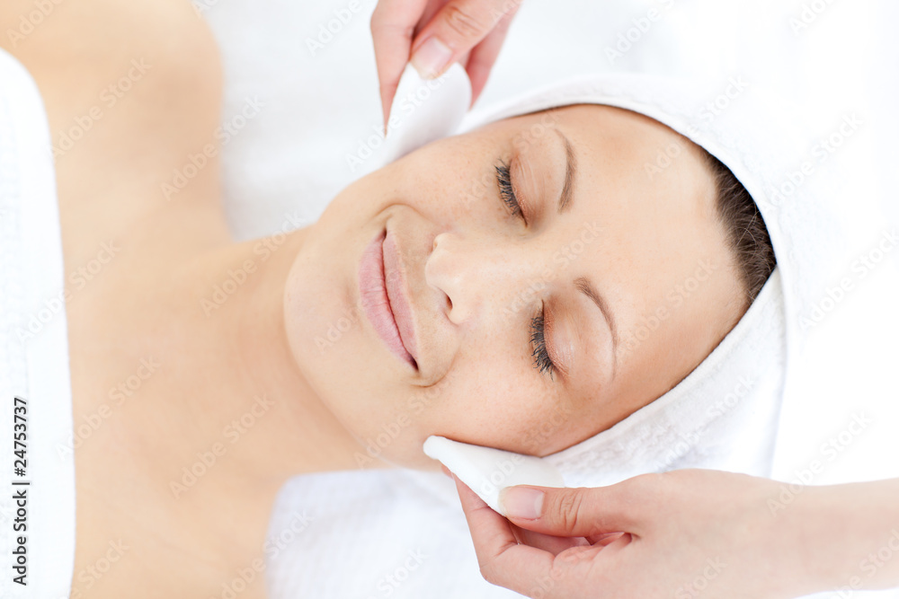 Sleeping woman having a massage