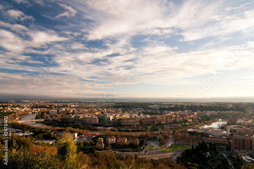 View of Rome and Tiber river