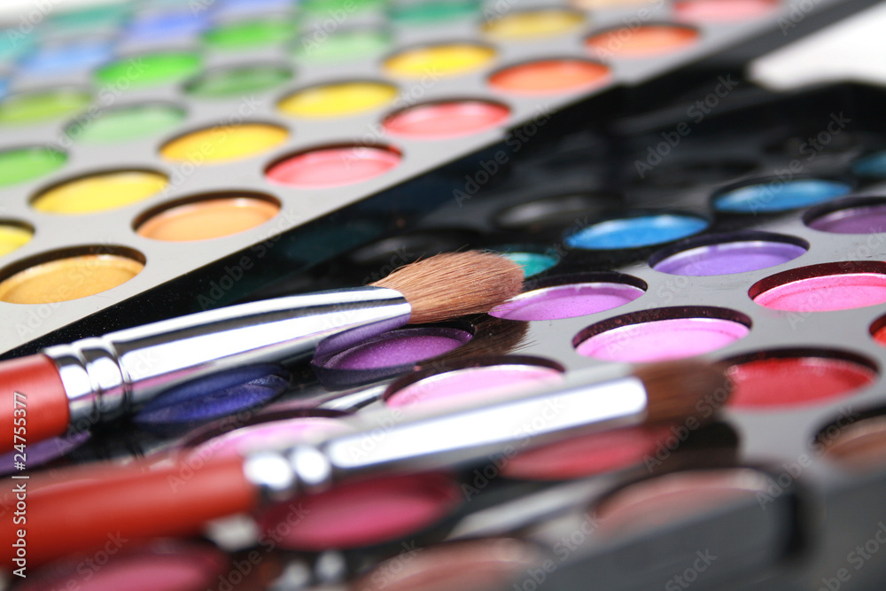 Obraz premium A make-up multi colored palette close up
