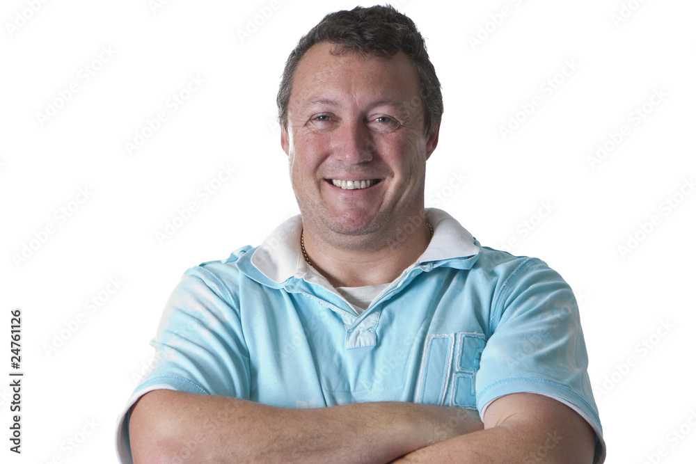 man in blue polo shirt man in blue polo shirt