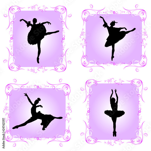 ballet dancers with decorative frame