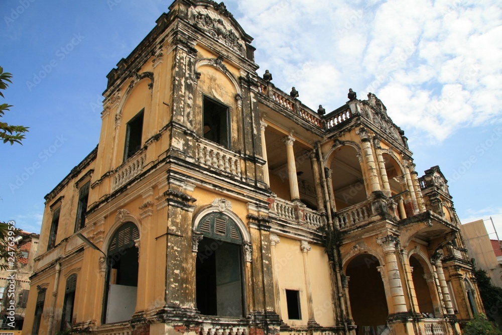 Colonial architecture in Phnom Penh (Cambodia)
