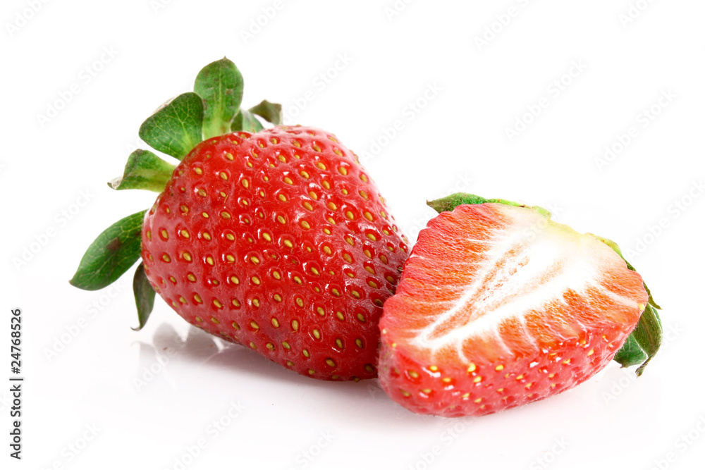 Two strawberries isolated on white Two strawberries isolated on white
