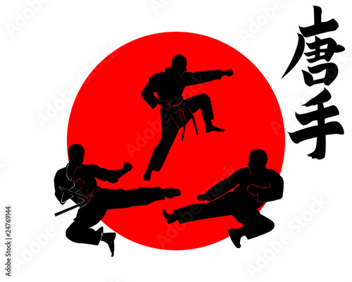 Three silhouettes Karate