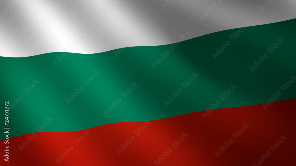 Bandera de Bulgaria ondulante al viento. Bucle continuo