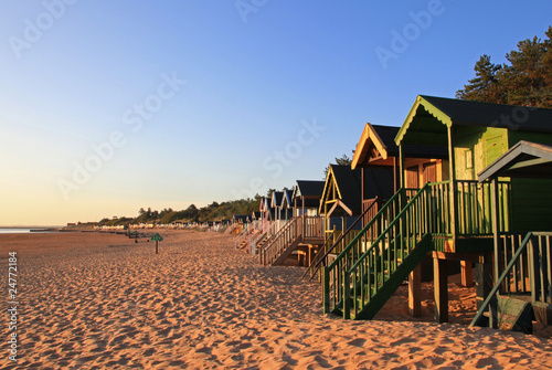Slika na platnu Beach Huts at Wells, Norfolk, England