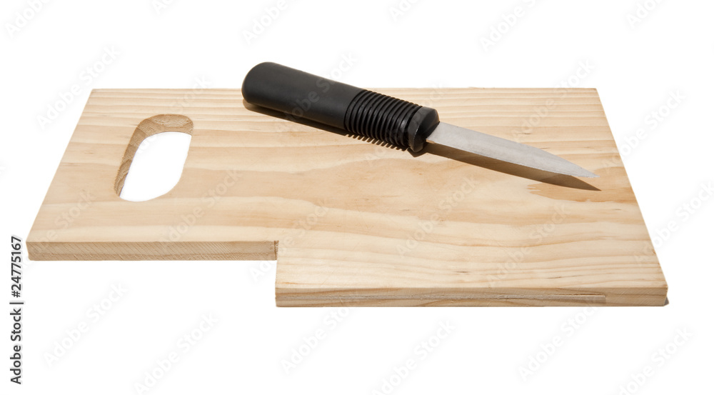cutting board and knife