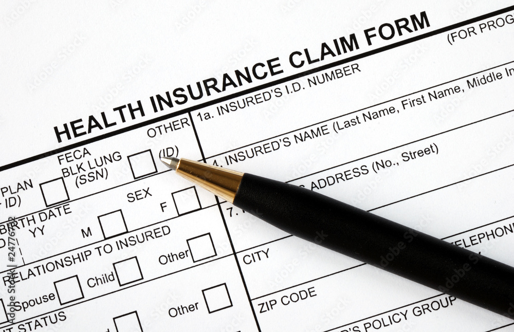 Patient fills in the medical claim form Patient fills in the medical claim form