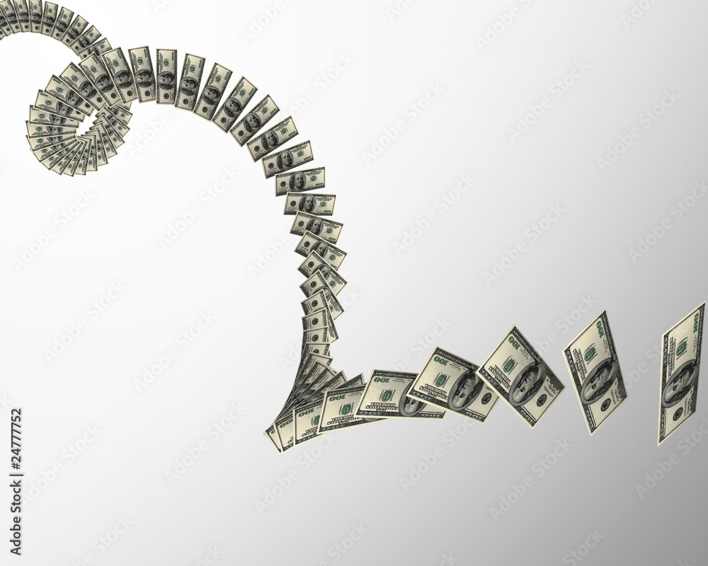 Obraz premium Spiral US dollars