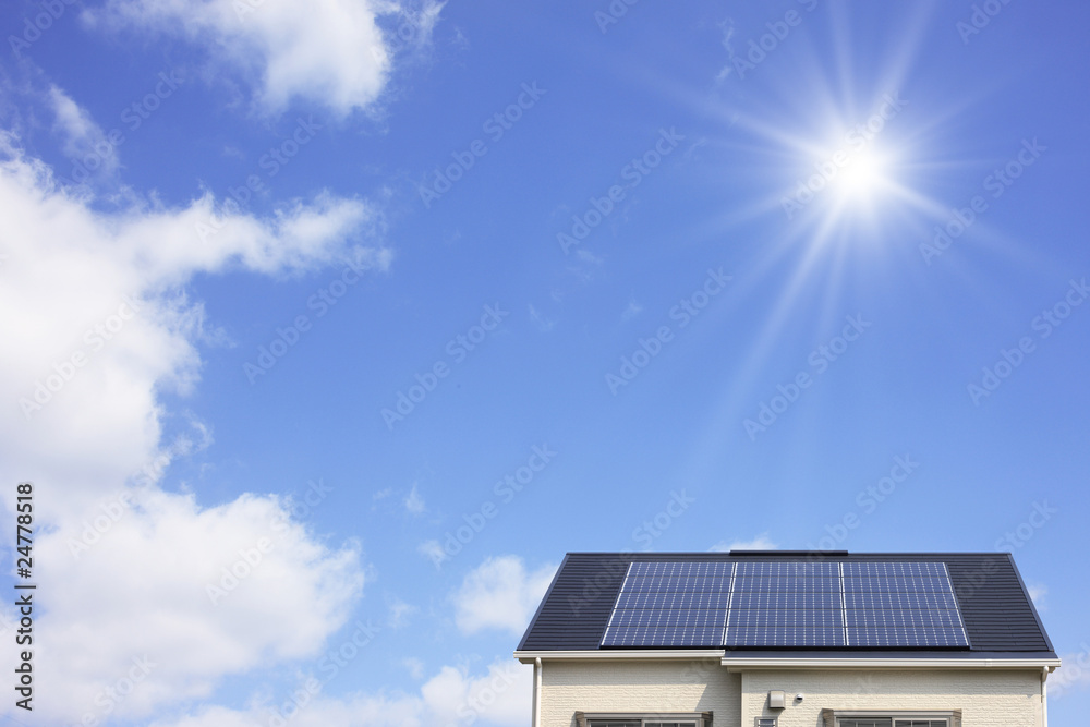 Obraz premium ソーラーパネルの家