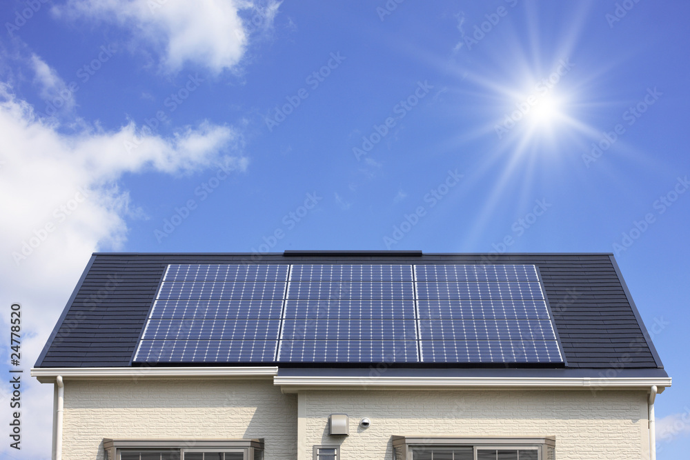 Fototapeta premium ソーラーパネルの家