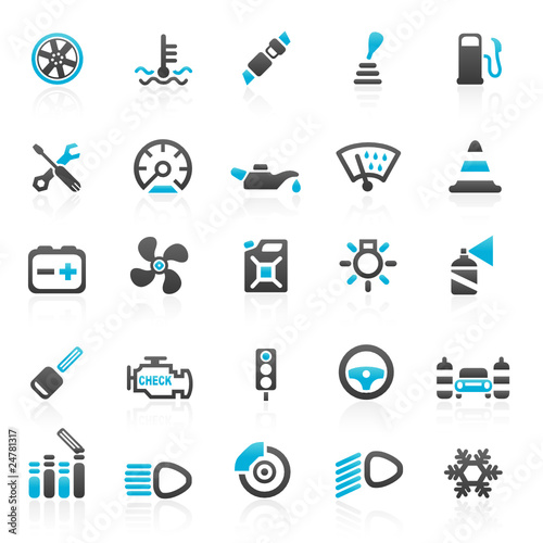 blue car2 icons - set 13