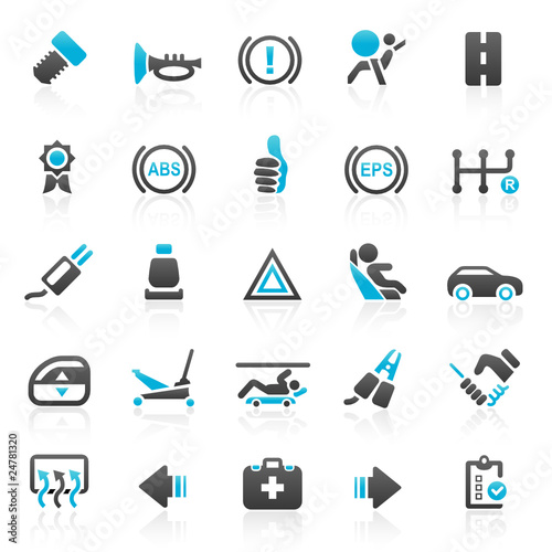 blue car icons - set 12