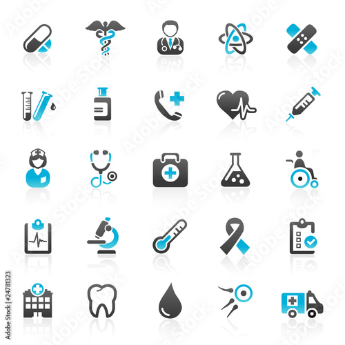 blue medecine icons - set 8
