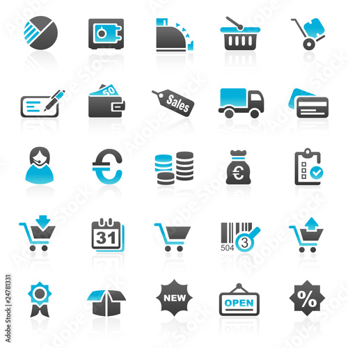 blue finance business icons - set 4