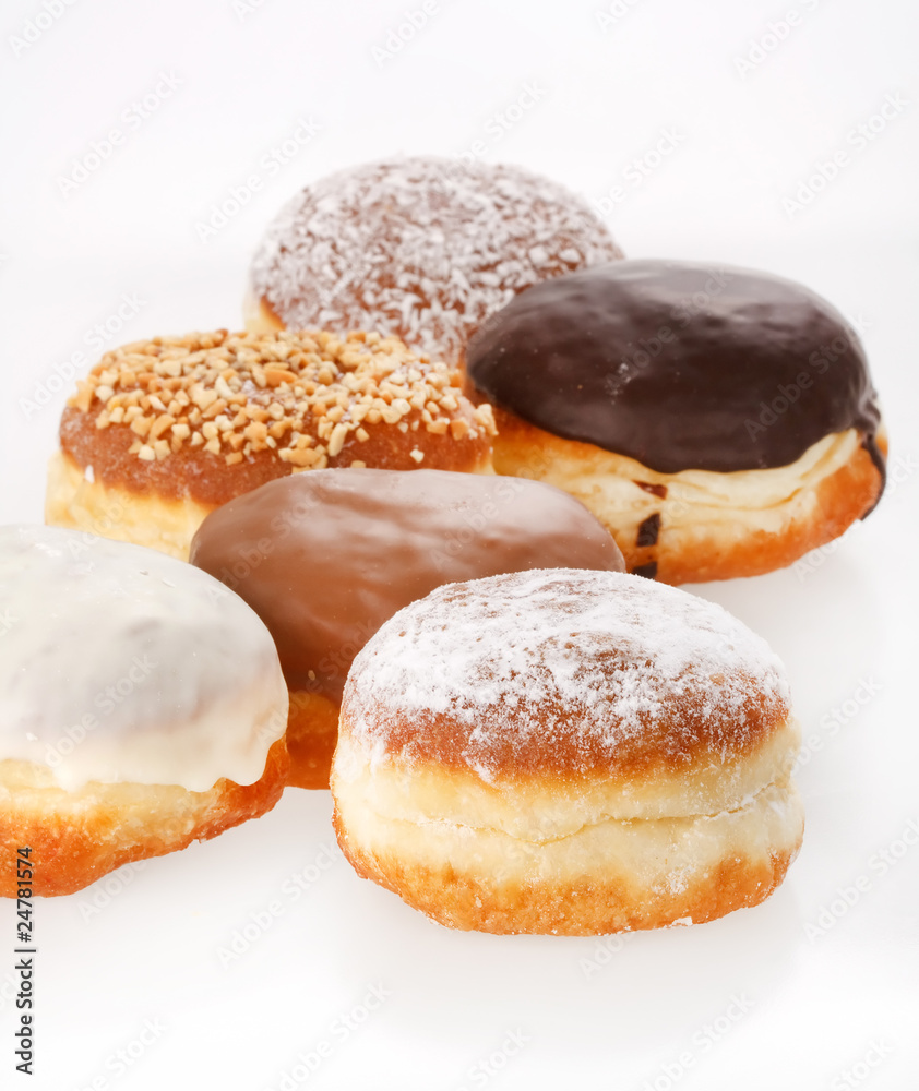 donuts on the white background