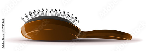 comb  broom on white background