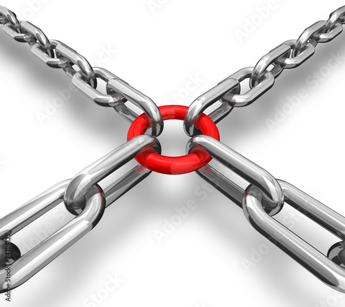 Red ring with chains