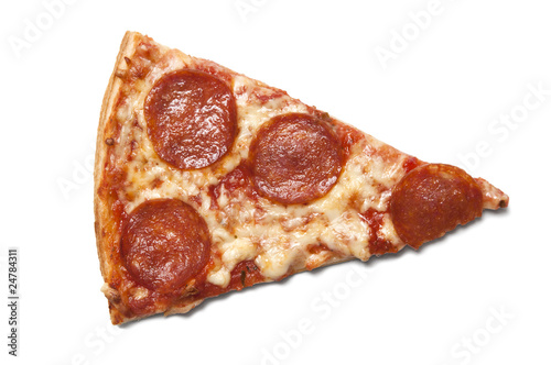 Piece of salami pizza
