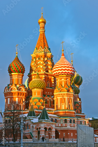 Saint Basil's cathedral at sunset, Moscow, Russia