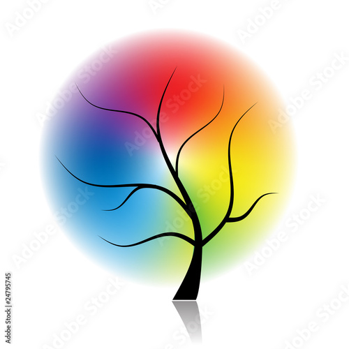 Art tree of spectral colors for your design