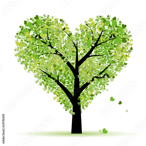 Valentine tree, love, leaf from hearts