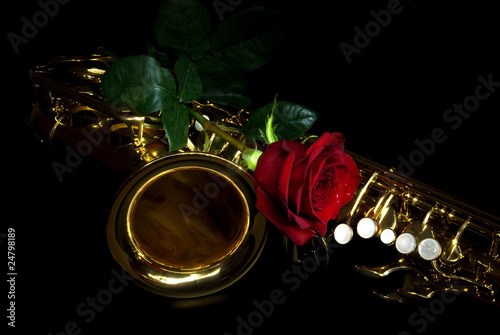 sax and rose