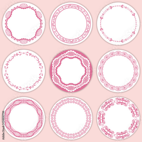 9 feminine labels Set