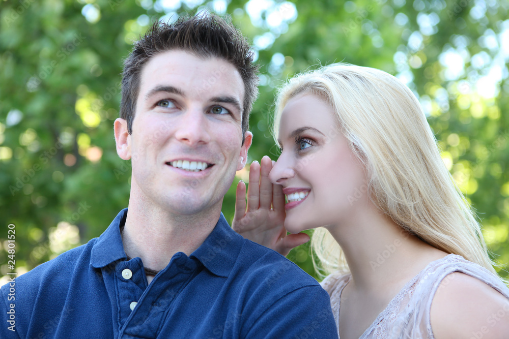 Attractive Couple Secret (Focus on Woman)