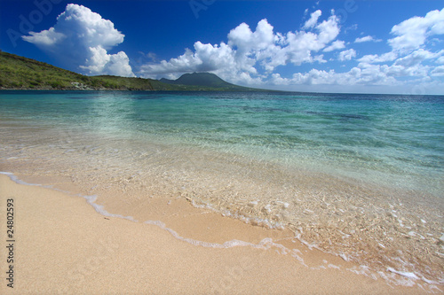 Secluded beach on the Caribbean island of Saint Kitts