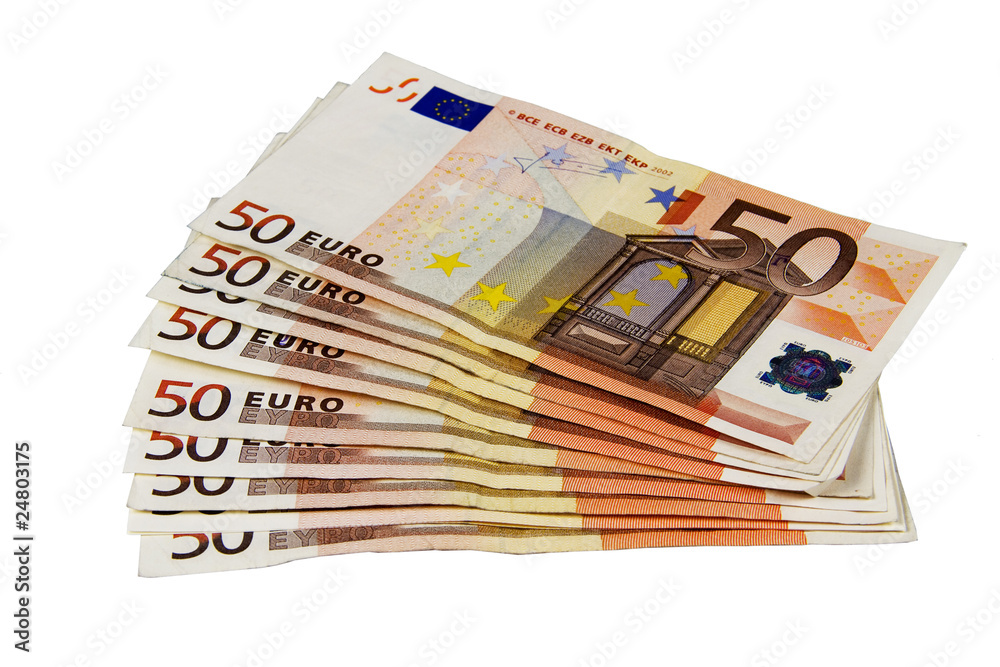 Euro banknotes isolated on a white background. Euro banknotes isolated on a white background.