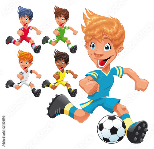Soccer Players. Cartoon and vector sport characters.