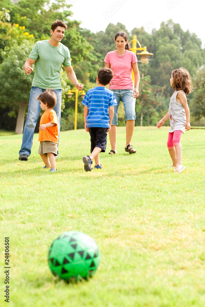 Family spending their leisure time in the park Family spending their leisure time in the park