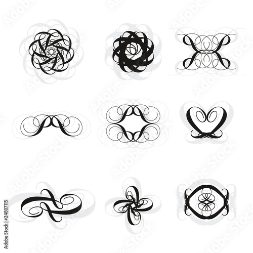 Collection d'arabesques en fleur