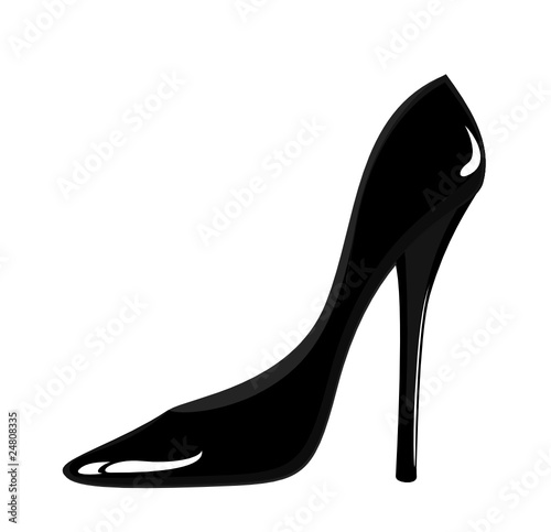 Fashion vector black woman shoes on white background