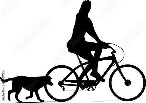 CYCLISTE ET SON CHIEN