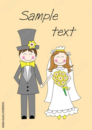 Doodle groom and bride