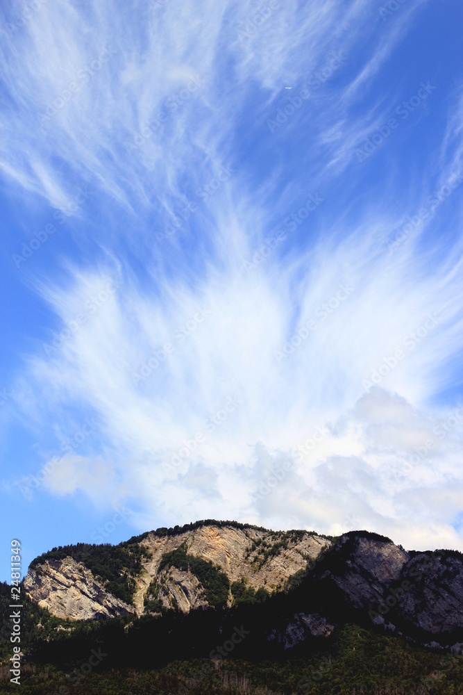 Fototapeta premium Strange clouds over the mountain