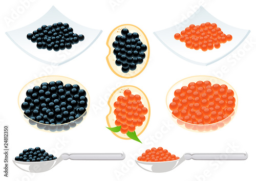 Red and black caviar